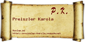 Preiszler Karola névjegykártya